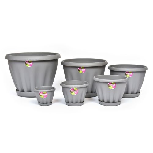 Горшок Знатный серый с под.2л d 190