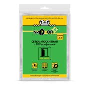 Сетка москитная с крепежом и ПВХ профилями 1,5*2,1м белая Nadzor